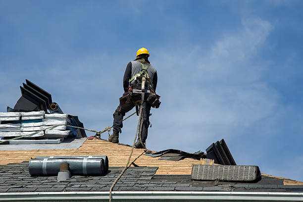 Professional Gutter Installation technician working in Munnsville, NY
